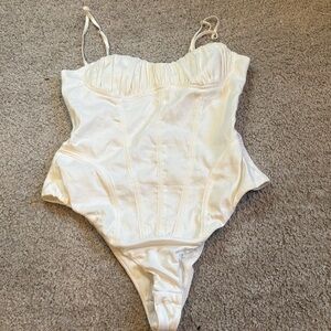 Zara Cream Bodysuit for Women